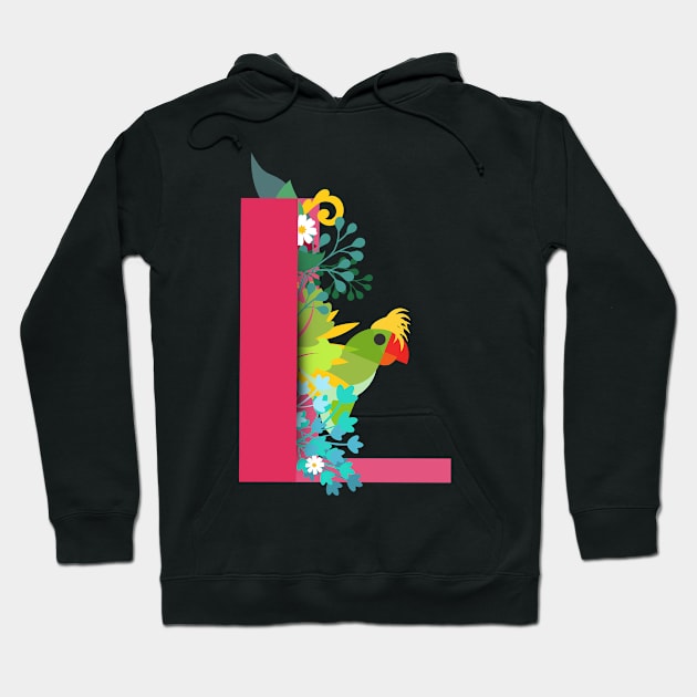 Tropical alphabet L Hoodie by Susana